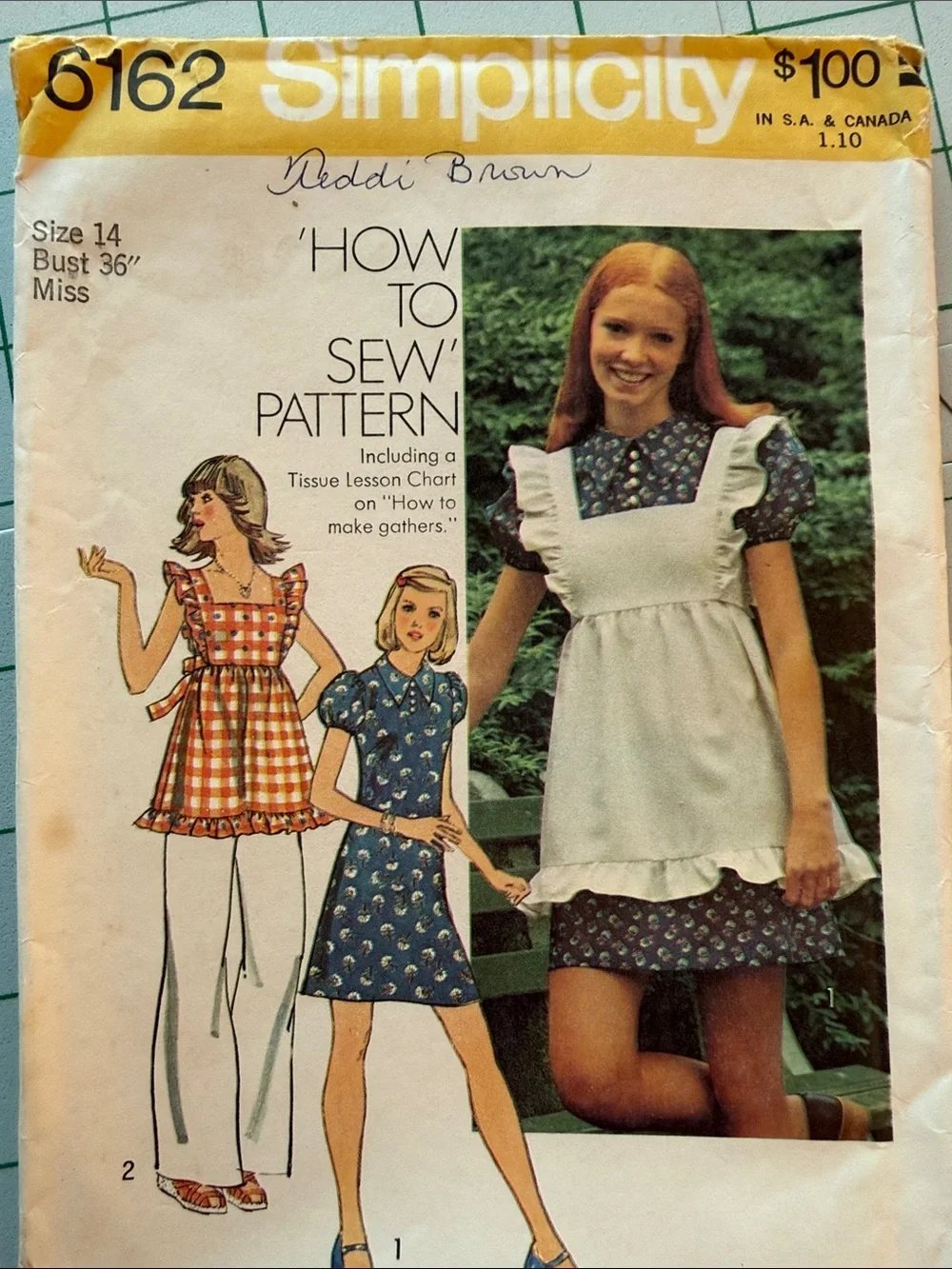 Vintage 1970s Simplicity 6162 Sewing Pattern Size 14 Uncut Factory Folded Dress